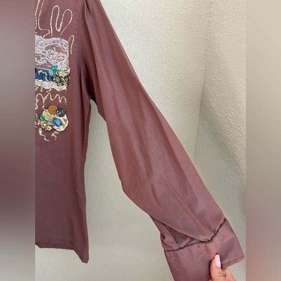 Pierre Cardin Novelty Button Down Shirt Size M Fitted, NWT - Picture 4 of 11